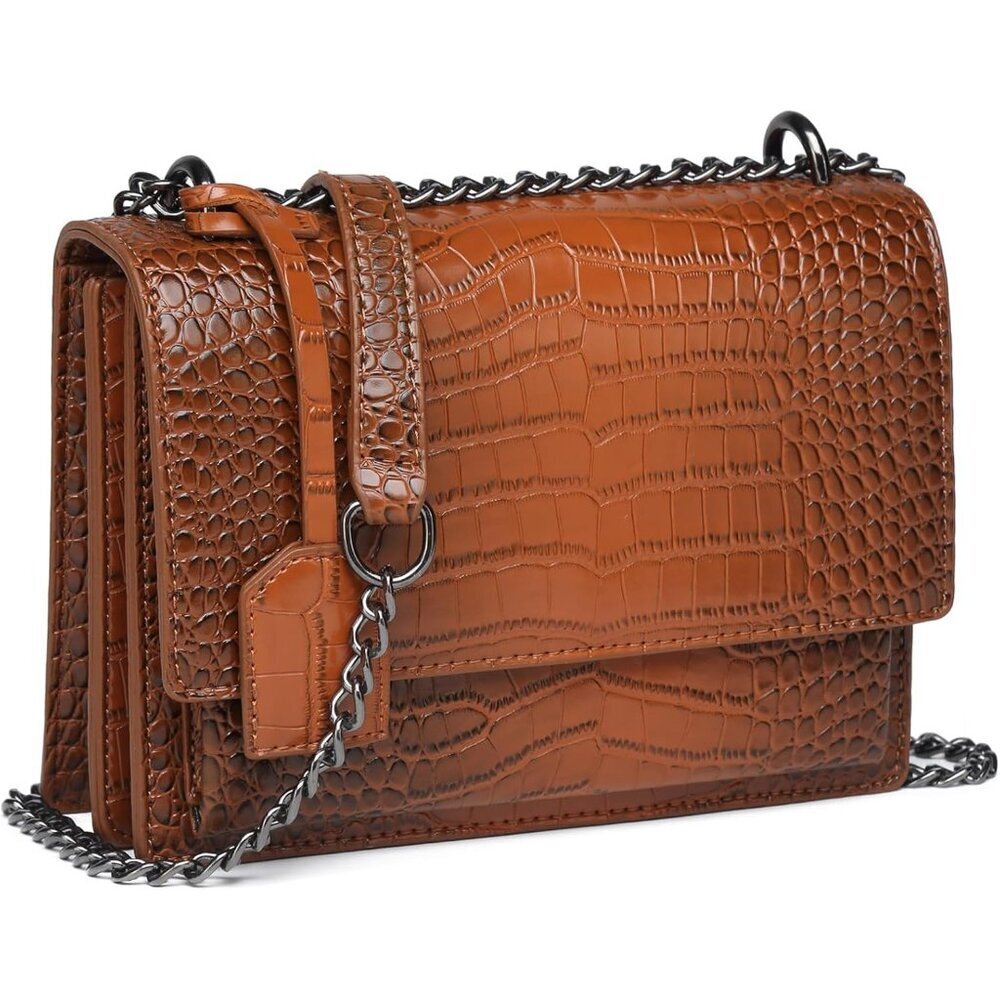 Women Crossbody Bag Leather Snake Print Compact Purse Versatile Use